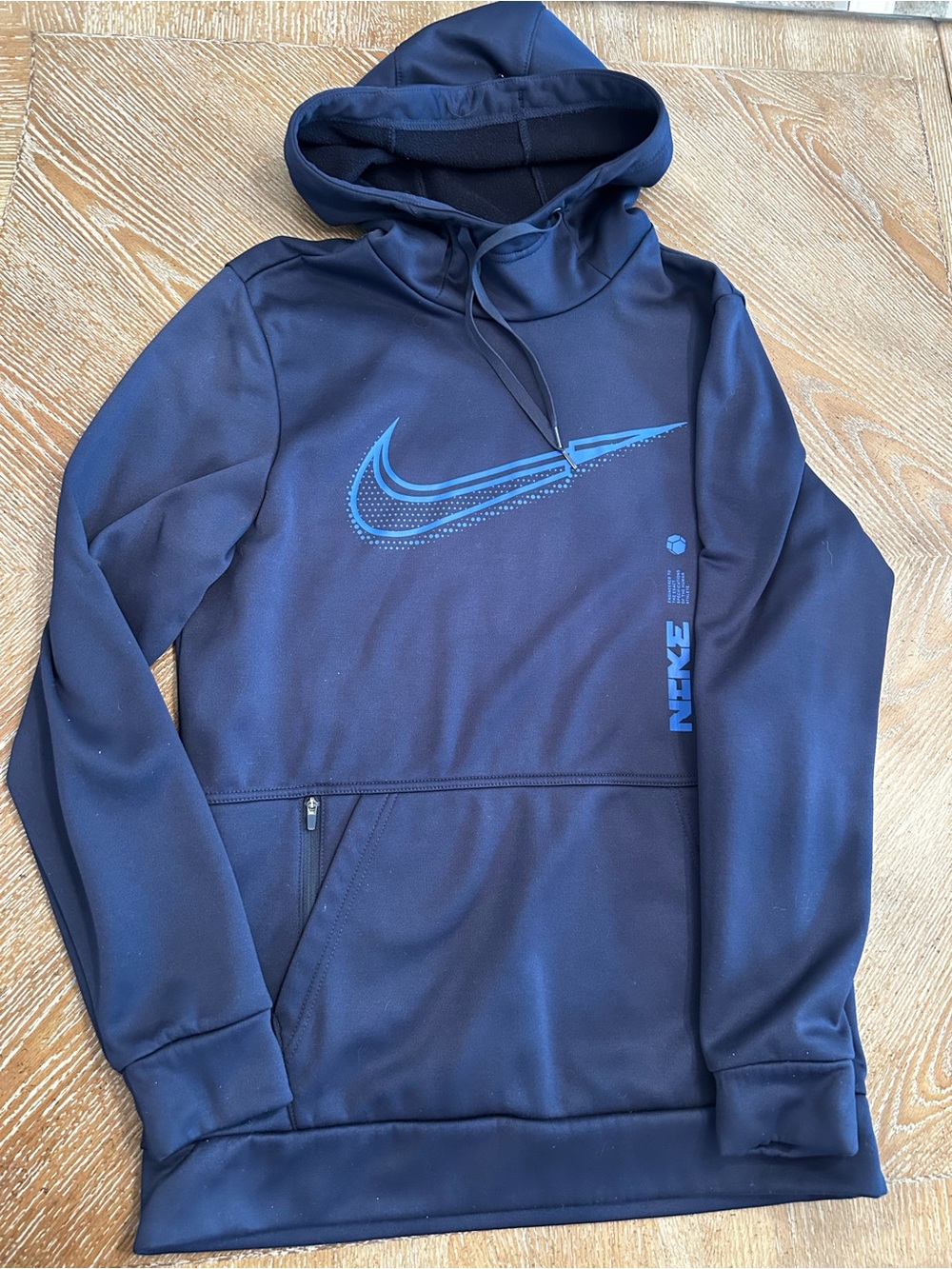 Nike Men’s Dark Blue Zip-Up Hoodie with Swoosh
